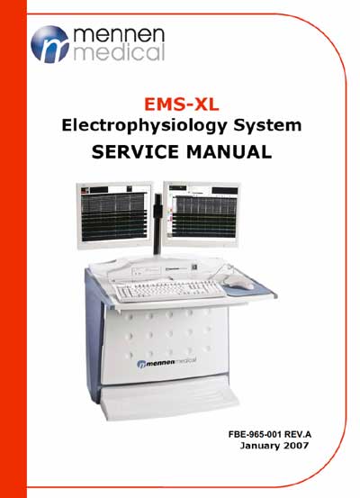 Сервисная инструкция Service manual на Система EMS-XL [Mennen Medical]