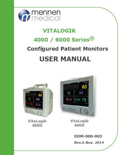 Инструкция пользователя User manual на VitaLogic 4000 / 6000 [Mennen Medical]