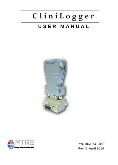 Инструкция пользователя User manual на CliniLogger (MTRE) [Mennen Medical]