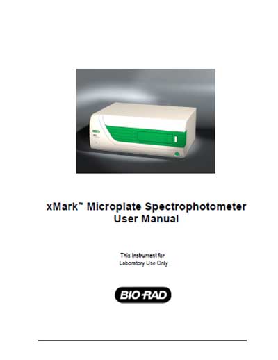 Инструкция пользователя User manual на Спектрофотометр xMark [Bio-Rad]
