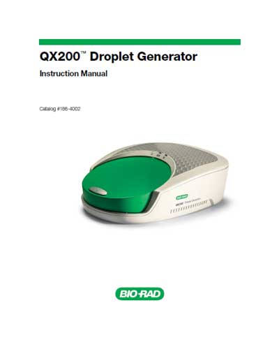 Инструкция пользователя User manual на QX200 Droplet generator [Bio-Rad]