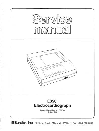 Сервисная инструкция, Service manual на Диагностика-ЭКГ E350i