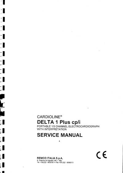 Сервисная инструкция Service manual на Delta 1 Plus cp/i (Remco) [Cardioline]