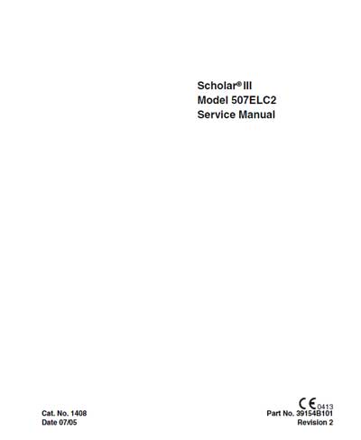 Сервисная инструкция Service manual на Scholar 3 Model 507ELC2 [Criticare]