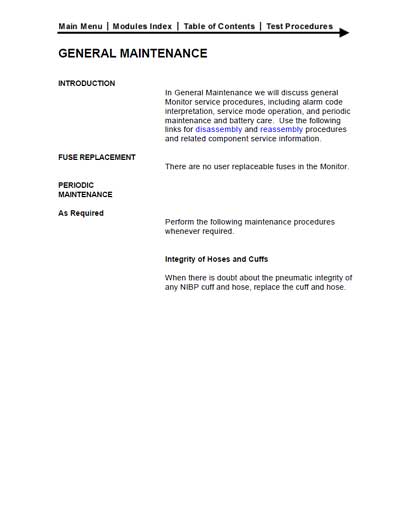 Техническая документация, Technical Documentation/Manual на Мониторы Dinamap MPS General maintenance