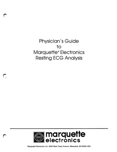Методические материалы, Methodical materials на Диагностика-ЭКГ Physician´s Guide to Marquette Electronics Resting ECG Analysis