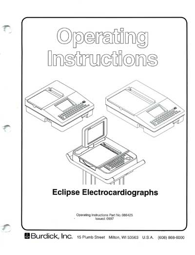 Инструкция по эксплуатации, Operation (Instruction) manual на Диагностика-ЭКГ Eclipse