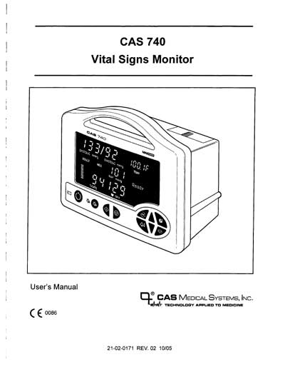 Инструкция пользователя, User manual на Мониторы 740 Vital Signs Monitor Rev 02 10/05 (Casmed)