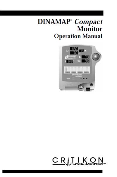 Инструкция по эксплуатации, Operation (Instruction) manual на Мониторы Dinamap Compact TS, T, S, BP
