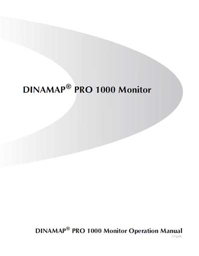 Инструкция по эксплуатации Operation (Instruction) manual на Dinamap Pro 1000 [Critikon]