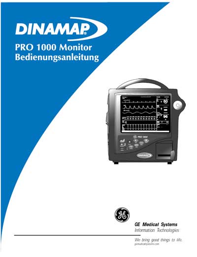 Инструкция по эксплуатации, Operation (Instruction) manual на Мониторы Dinamap Pro 1000