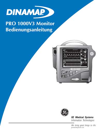 Инструкция по эксплуатации, Operation (Instruction) manual на Мониторы Dinamap Pro 1000 V3