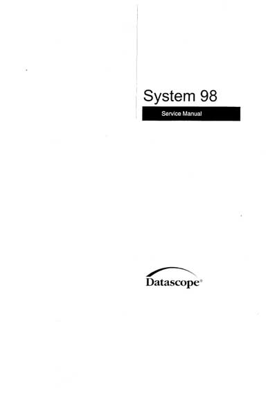 Сервисная инструкция Service manual на System 98 [Datascope]