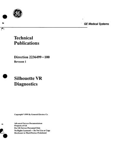 Техническая документация Technical Documentation/Manual на Silhouette VR Diagnostics (Revision 1) [General Electric]