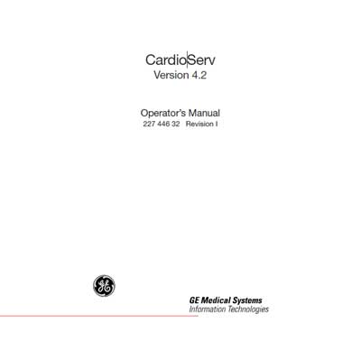 Инструкция оператора Operator manual на Дефибриллятор-монитор CardioServ v.4.2 [General Electric]