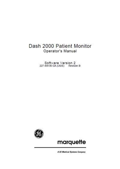 Руководство оператора Operators Guide на Dash 2000 ПО версии 2 [General Electric]