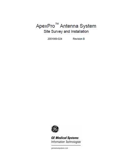Инструкция по установке Installation Manual на ApexPro Antenna System [General Electric]