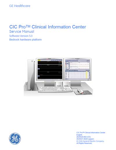 Сервисная инструкция Service manual на CIC Pro Clinical Information Center (Ver 5) [General Electric]