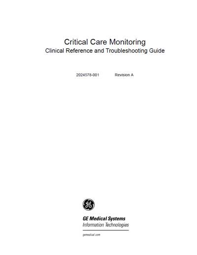 Методические материалы Methodical materials на Critical Care Monitoring (Clinical Reference and Troubleshooting Guide) [General Electric]