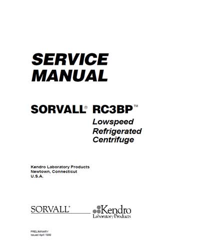 Сервисная инструкция, Service manual на Лаборатория-Центрифуга Sorvall RC3BP