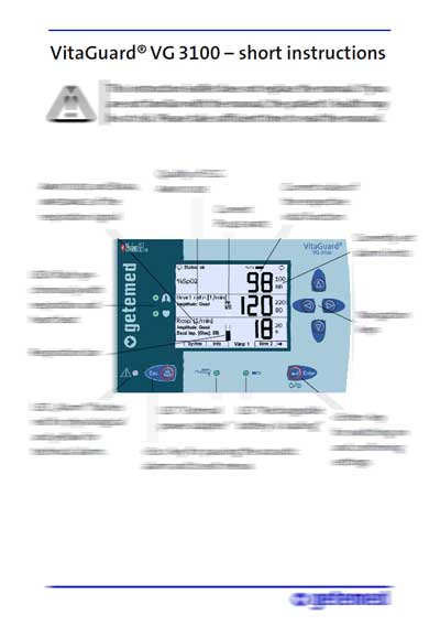 Инструкция оператора, Operator manual на Мониторы VitaGuard VG-3100 Short instruction