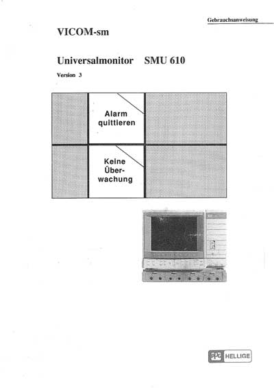 Инструкция по эксплуатации, Operation (Instruction) manual на Мониторы Vicom-sm SMU 610 (Hellige)