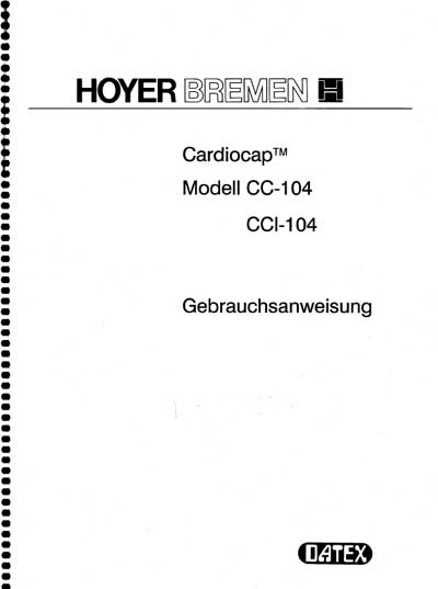 Инструкция пользователя, User manual на Мониторы Cardiocap CC-104, CCI-104