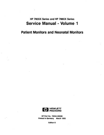 Сервисная инструкция Service manual на HP 783xx, 788xx (Volume 1) [Hewlett Packard]
