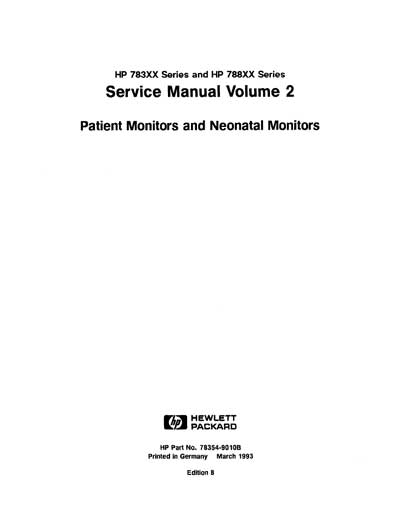 Сервисная инструкция Service manual на HP 783xx, 788xx (Volume 2) [Hewlett Packard]