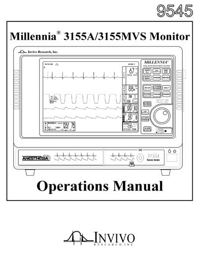 Инструкция по эксплуатации Operation (Instruction) manual на Millennia 3155MVS, 3155A [Invivo]