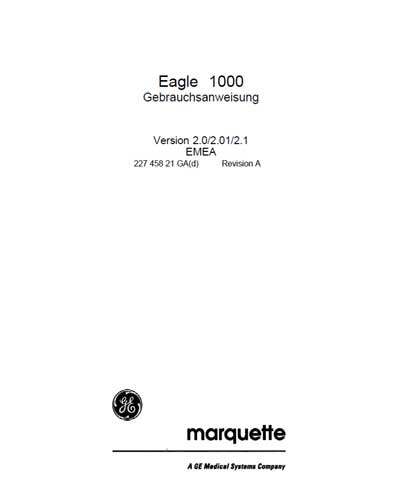 Инструкция пользователя, User manual на Мониторы Eagle 1000 EMEA (Marquette)