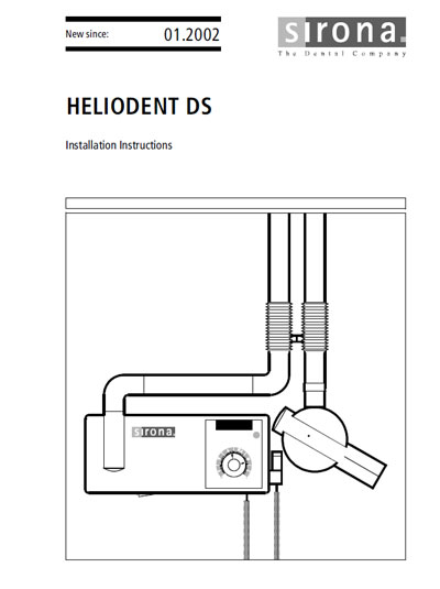 Инструкция по монтажу, Installation instructions на Рентген Интраоральный рентгенаппарат Heliodent DS