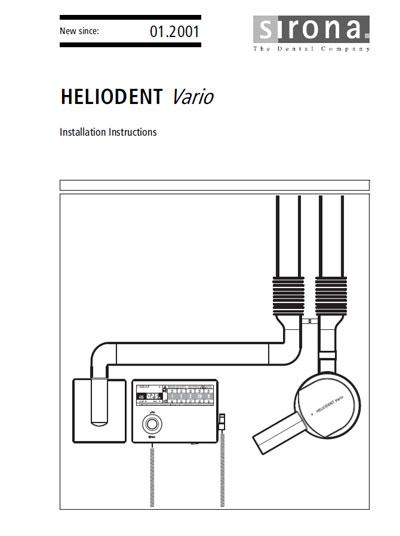 Инструкция по монтажу Installation instructions на Интраоральный рентгенаппарат Heliodent Vario [Sirona]