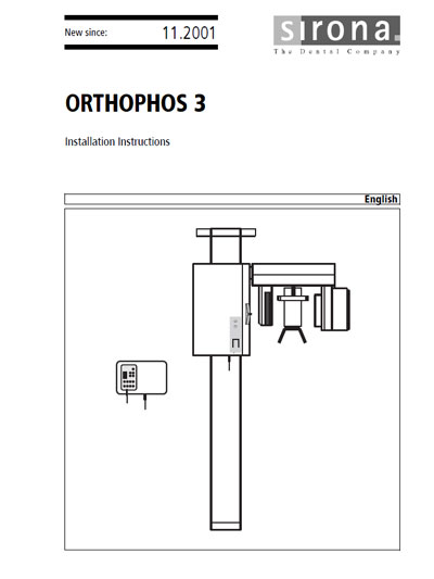 Инструкция по монтажу Installation instructions на Orthophos 3 [Sirona]