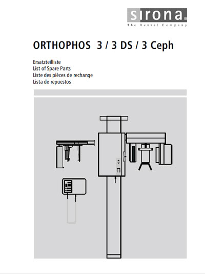 Каталог (элементов, запчастей и пр.) Catalogue, Spare Parts list на Orthophos 3 [Sirona]