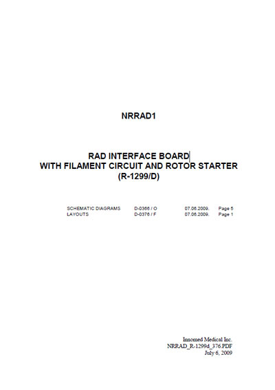 Схема электрическая Electric scheme (circuit) на Rad interface board NRRAD1 (R-1299/D) [Innomed]