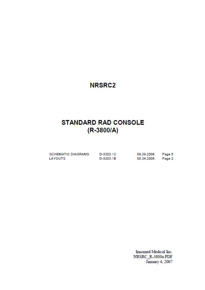 Схема электрическая Electric scheme (circuit) на Standard rad console NRSRC2 (R-3800/A) [Innomed]