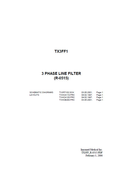 Схема электрическая, Electric scheme (circuit) на Рентген 3 phase line filter TX3FF1 (R-0515)