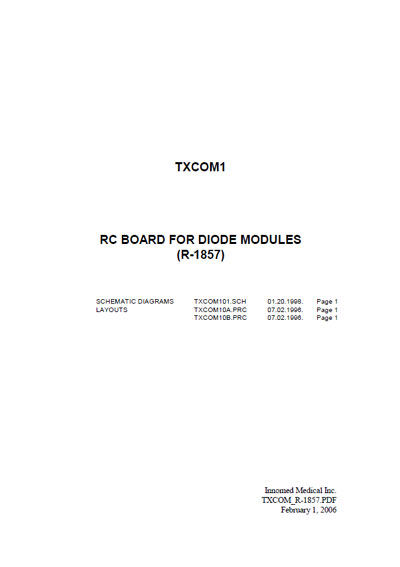 Схема электрическая, Electric scheme (circuit) на Рентген Rc board for diode modules TXCOM1 (R-1857)
