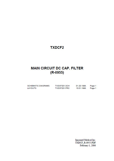 Схема электрическая, Electric scheme (circuit) на Рентген Main circuit dc cap. filter TXDCF2 (R-0955)