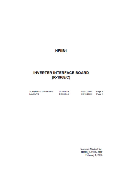 Схема электрическая Electric scheme (circuit) на Inverter interface board HFIIB1 (R-1968/C) [Innomed]