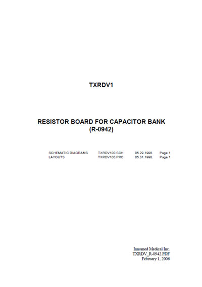 Схема электрическая Electric scheme (circuit) на Resistor board for capacitor bank TXRDV1 (R-0942) [Innomed]