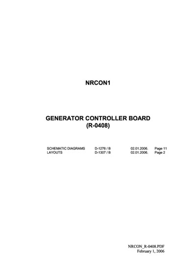 Схема электрическая, Electric scheme (circuit) на Рентген Generator controller board NRCON1 (R-0408)