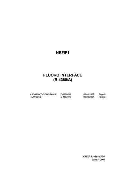 Схема электрическая, Electric scheme (circuit) на Рентген Fluoro interface NRFIF1 (R-4388/A)