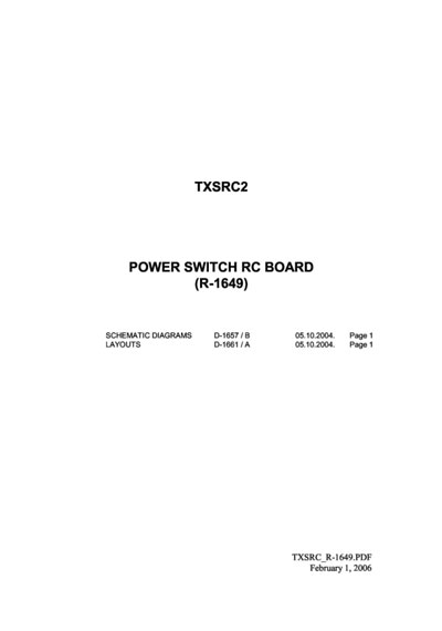 Схема электрическая, Electric scheme (circuit) на Рентген Power switch rc board TXSRC2 (R-1649)