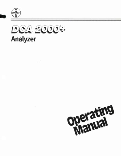 Инструкция по эксплуатации Operation (Instruction) manual на Гемоблобинометр DCA 2000+ [Bayer]