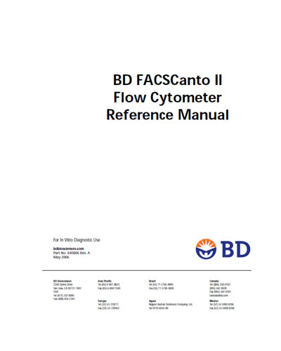 Инструкция пользователя, User manual на Лаборатория Цитофлуориметр BD FACSCanto II