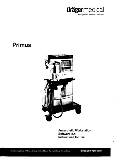 Инструкция пользователя, User manual на ИВЛ-Анестезия Primus SW 2.n