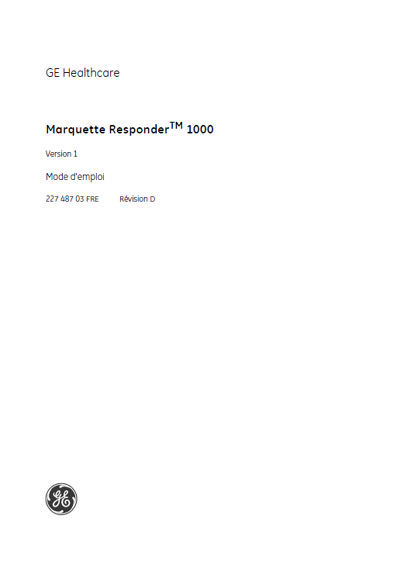 Инструкция по эксплуатации, Operation (Instruction) manual на Хирургия Дефибриллятор Responder 1000 Rev.D