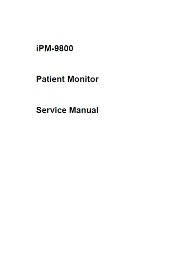 Сервисная инструкция Service manual на iPM-9800 (Rev.1.1) [Mindray]